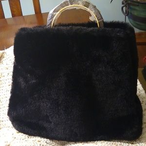 Lisa Robertson/Alex Max Cora Faux Fur Ring Handle Trapezoid Tote